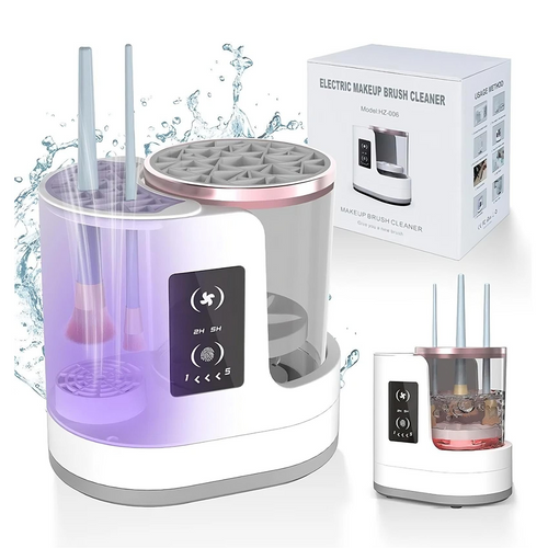 3 in 1 Electric Makeup Brush Cleaner machine cleaning and drying makeup brushes automatically