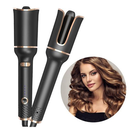 Automatic hair curler with digital temperature display and ceramic heat technology for effortless, shiny curls