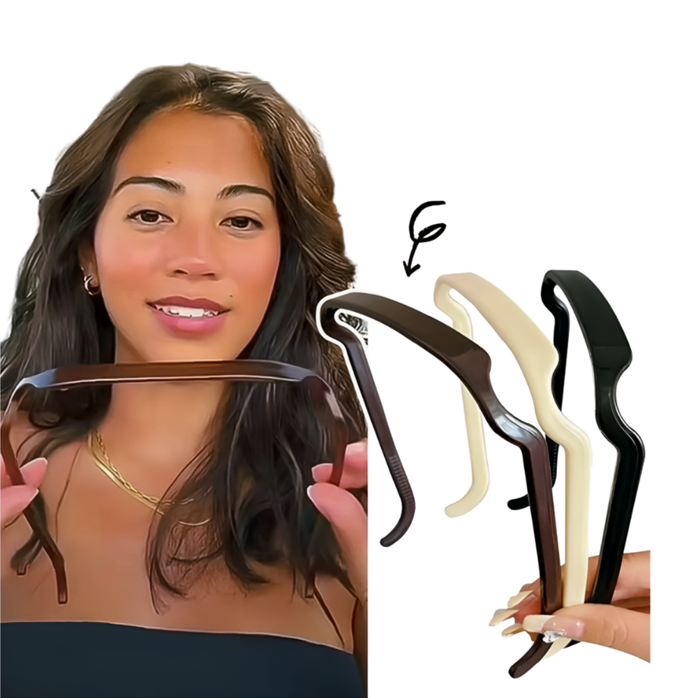 Invisible hair headband with sparkling artificial diamonds and sleek square design for curly and thick hair