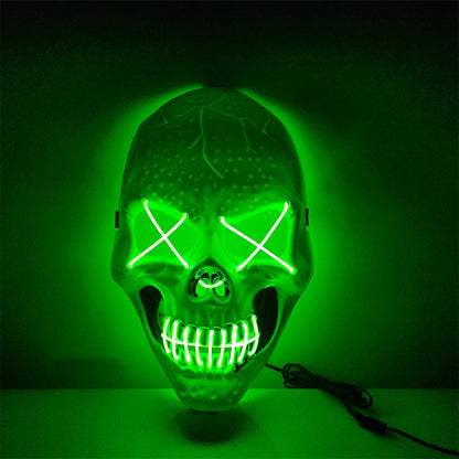 Halloween Glowing Skull Mask – Adjustable & Spooky