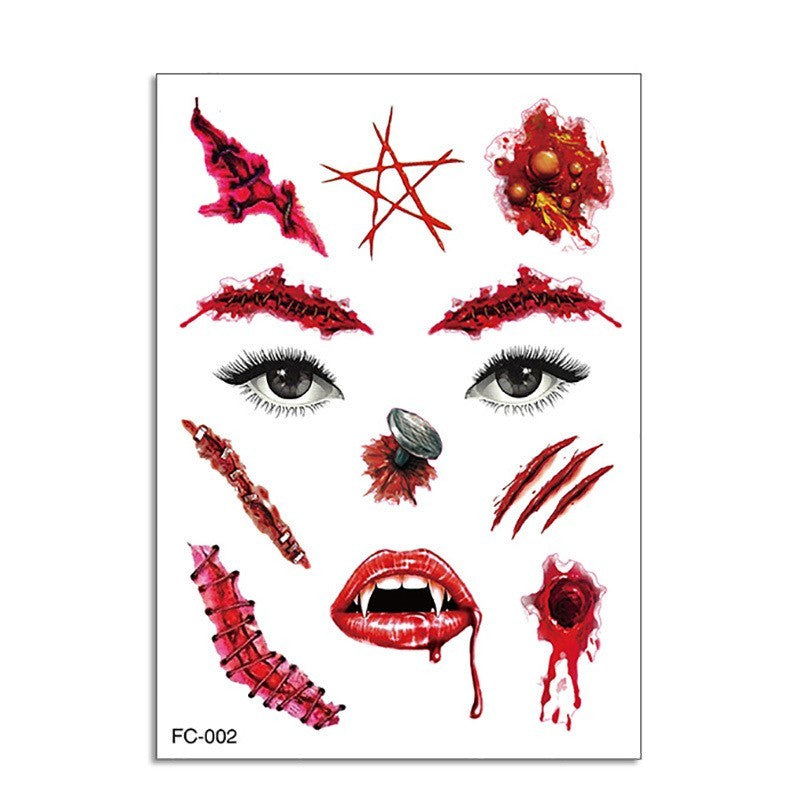 Halloween Funny Makeup Tattoo Sticker – 14.5×21cm