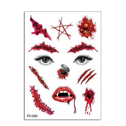 Halloween Funny Makeup Tattoo Sticker – 14.5×21cm