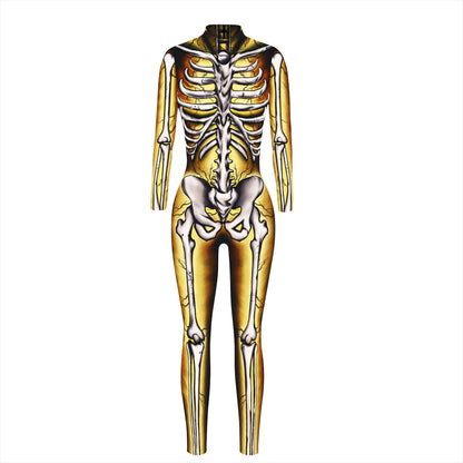 Women's Skeleton 3D Halloween Jumpsuit