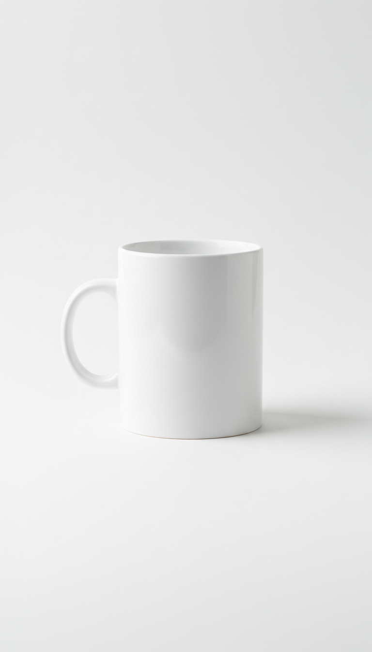 Minimalist Pure White Ceramic Mug