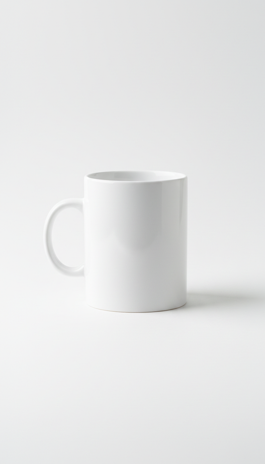 Minimalist Pure White Ceramic Mug
