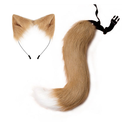 Faux Fox Tail Hairband – Plush Handmade Halloween Accessory