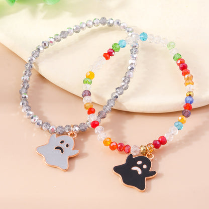 Halloween Ghost Beaded Bracelet Set – Couple Style