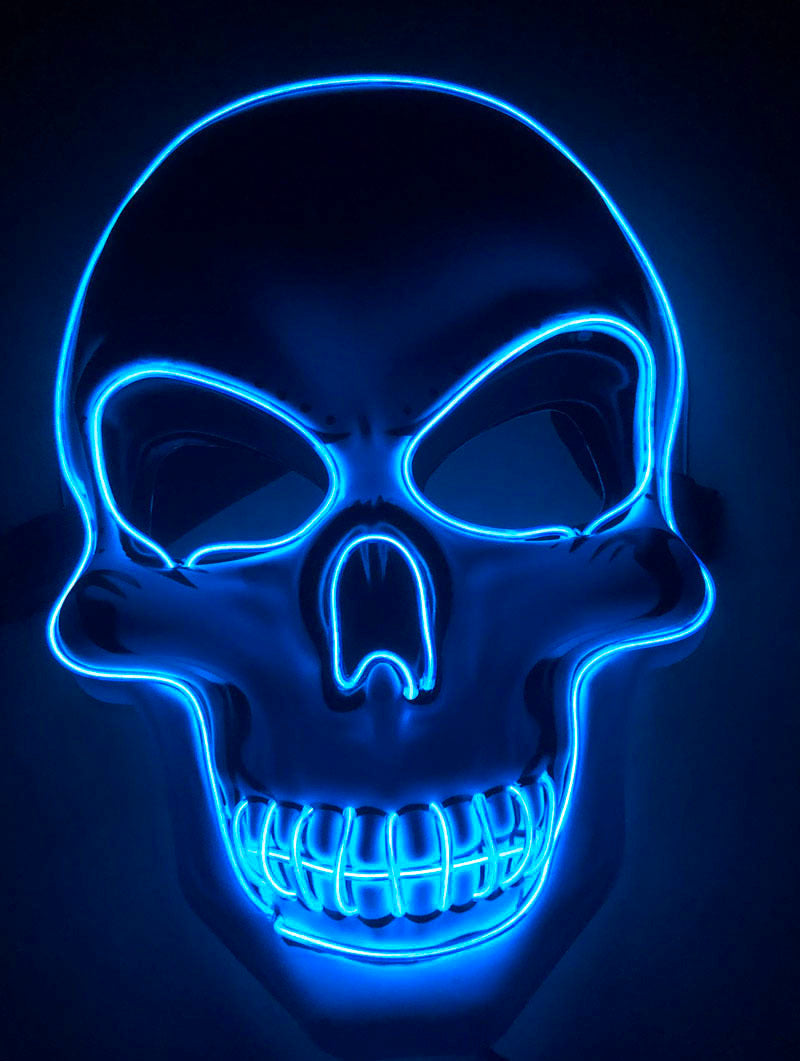 LED Glow Halloween Skeleton Mask – Scary Party Mask