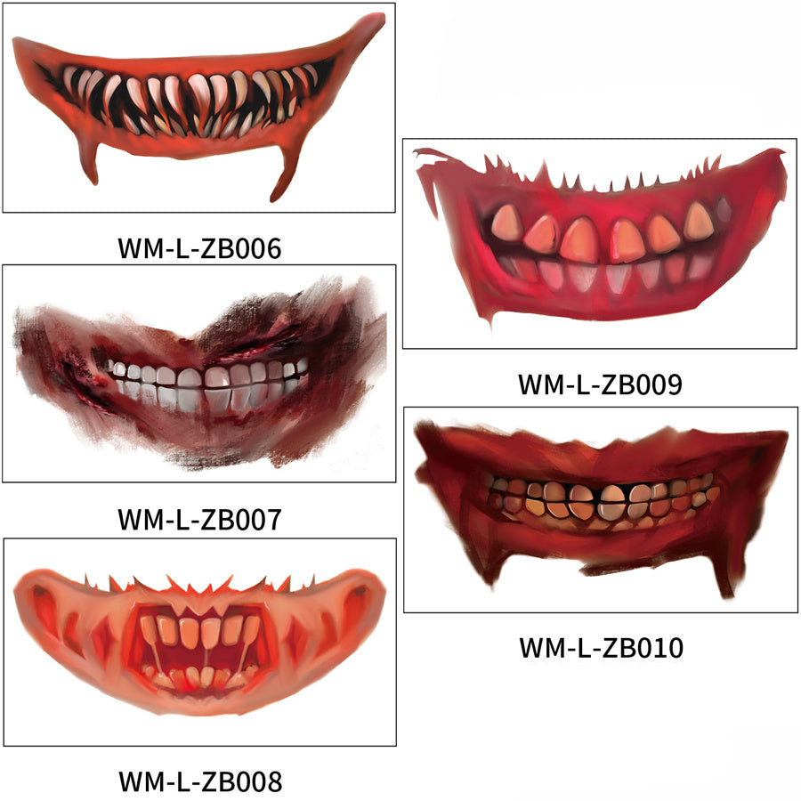 Halloween Mouth Tattoo Stickers – Fun & Easy