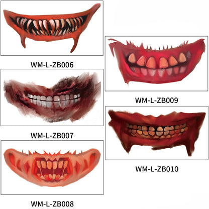 Halloween Mouth Tattoo Stickers – Fun & Easy