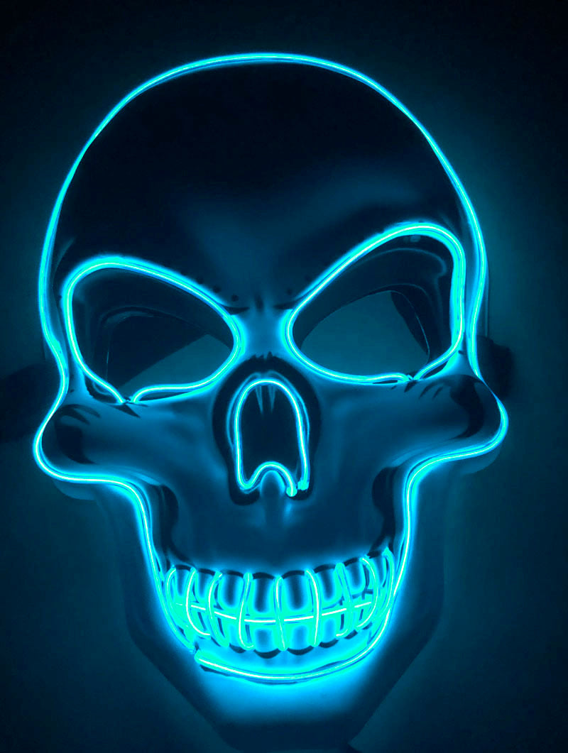LED Glow Halloween Skeleton Mask – Scary Party Mask