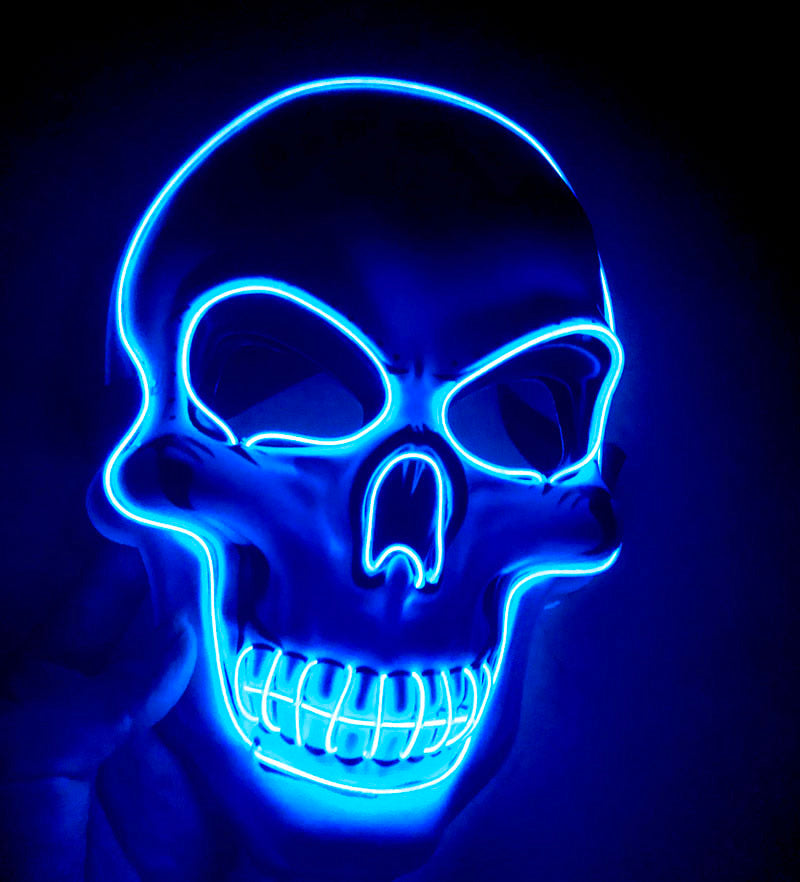 LED Glow Halloween Skeleton Mask – Scary Party Mask