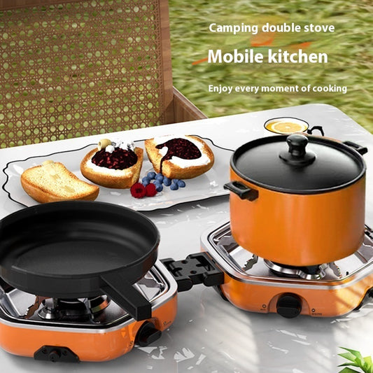 Outdoor Portable Double-Head Gas Camping Stove