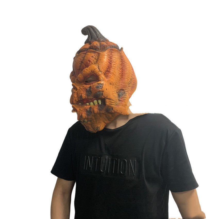 Halloween Pumpkin Latex Mask – Scary Costume