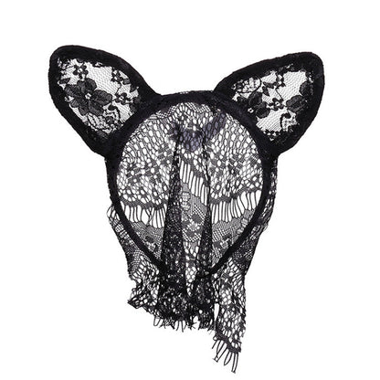 Halloween Lace Cat Veil Headband