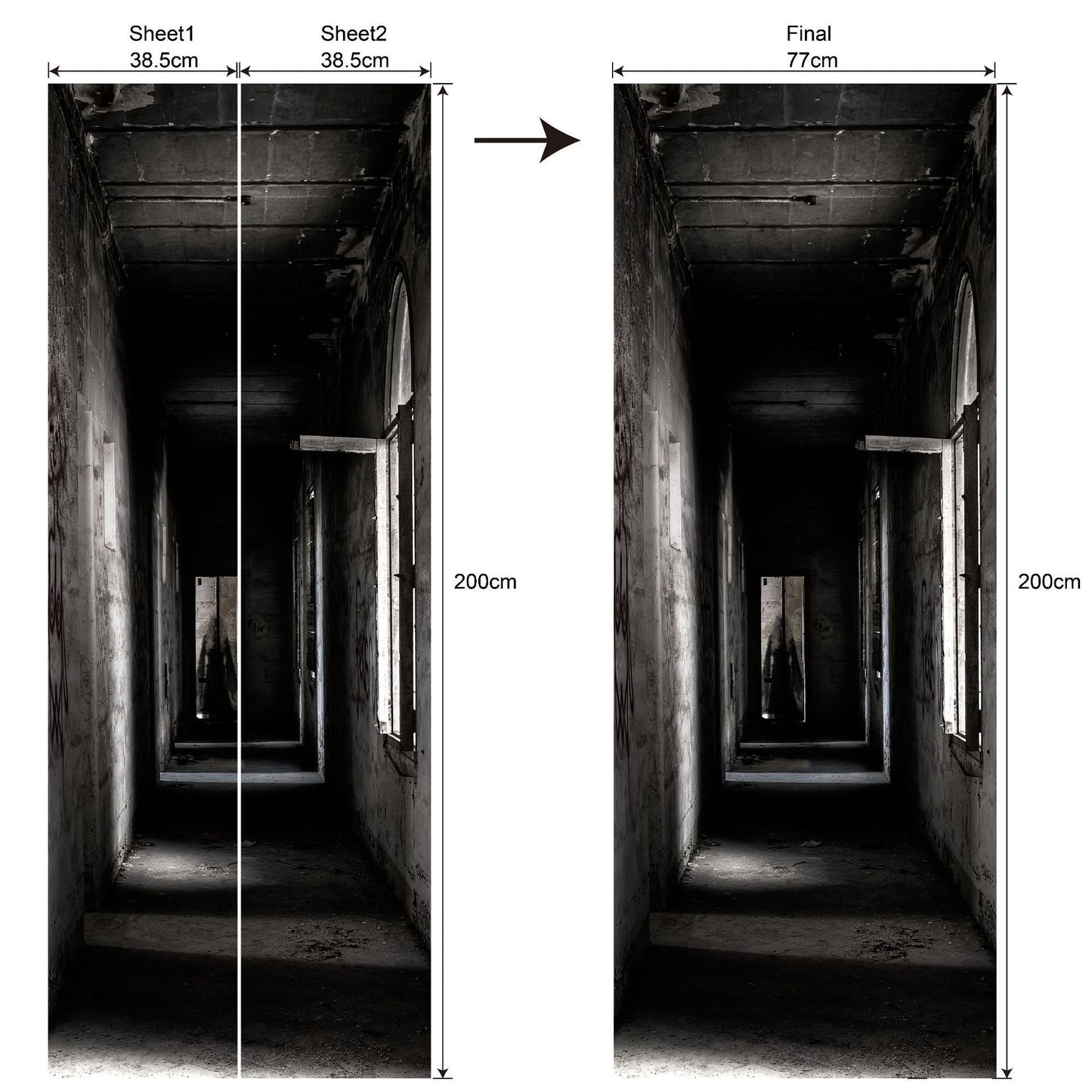 Spooky 3D Halloween Door Sticker – Waterproof & Large