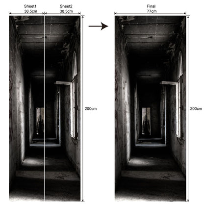 Spooky 3D Halloween Door Sticker – Waterproof & Large