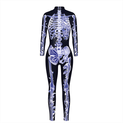 Women's Skeleton 3D Halloween Jumpsuit