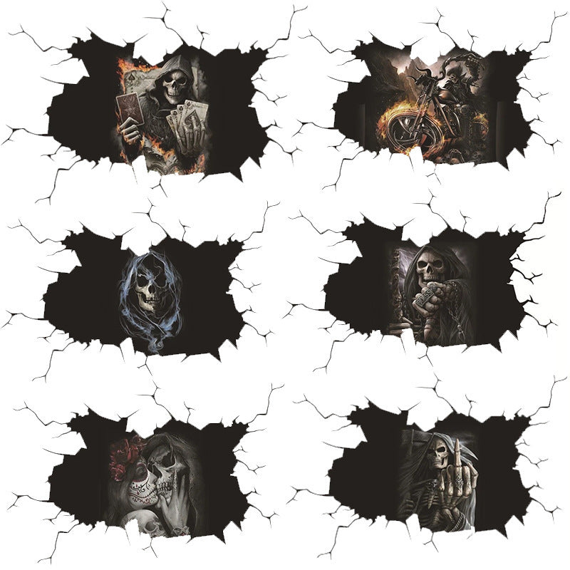 Halloween Skull Car Window Sticker – Spooky Decor