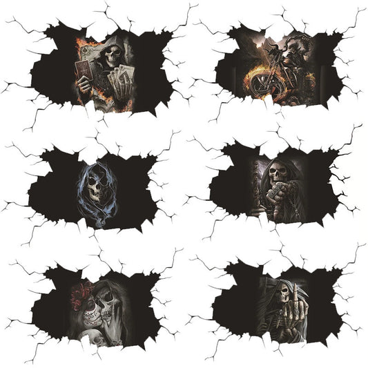 Halloween Skull Car Window Sticker – Spooky Decor
