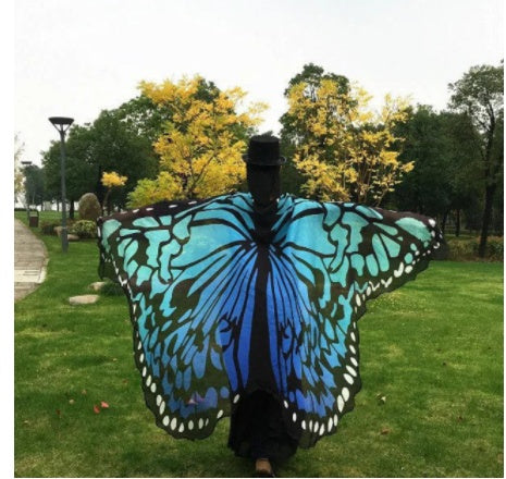 Halloween Peacock Feather Chiffon Cape