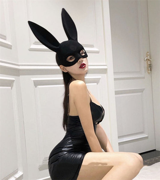 Rabbit Ears Suede Halloween Mask