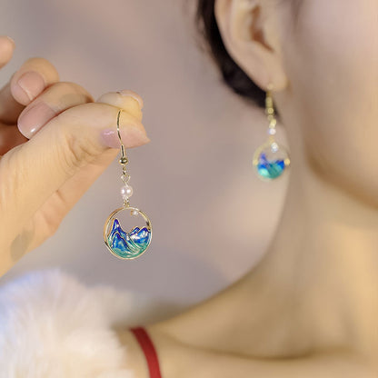 National Style Unique Earrings New Chinese Cheongsam Horse-face Skirt Earrings