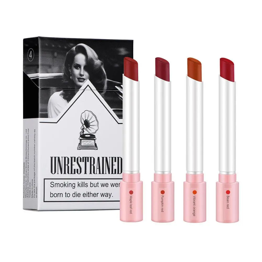 Cigarette Lipstick Set 4 Color Velvet Matte Mini Lip Kit Waterproof
