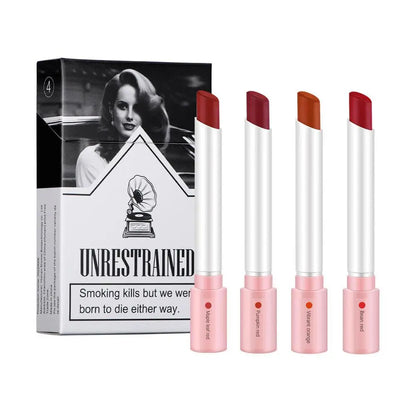 Cigarette Lipstick Set 4 Color Velvet Matte Mini Lip Kit Waterproof