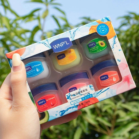 Hydrating Lip Balm Set 6pcs Natural Plant Moisturizing Lip Care Kit