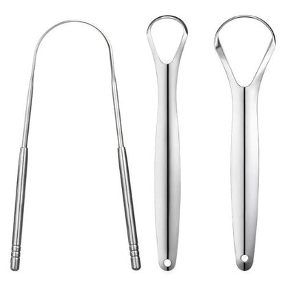 Tongue Scraper Metal Tongue Brush Oral Hygiene Cleaner Breath Fresh Tool