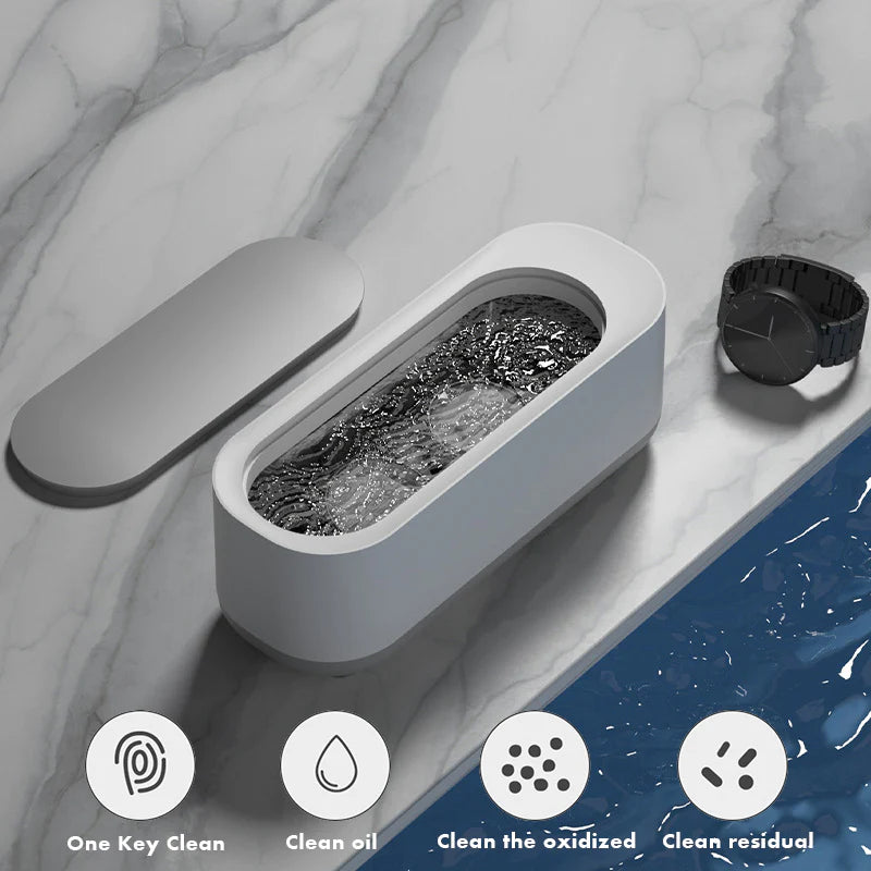 Ultrasonic Jewelry Cleaner Machine Stainless Steel Deep Cleaning Device