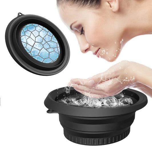 Facial Ice Bath Bowl Silicone Cold Therapy Skincare Tool Collapsible