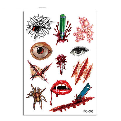 Halloween Funny Makeup Tattoo Sticker – 14.5×21cm