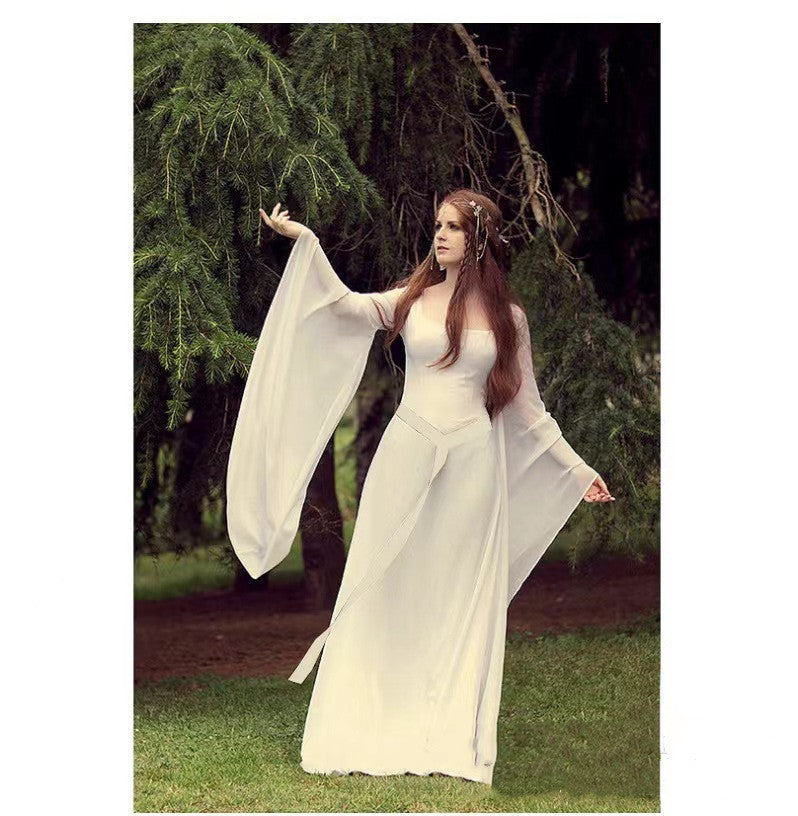 Halloween Women's Long Chiffon Dress – Elegant & Flowing