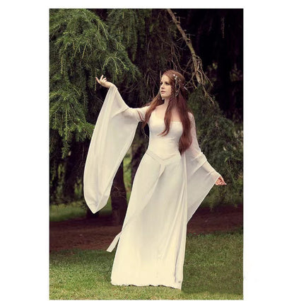 Halloween Women's Long Chiffon Dress – Elegant & Flowing
