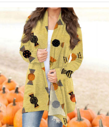 Halloween Women’s Digital Print Cardigan Jacket