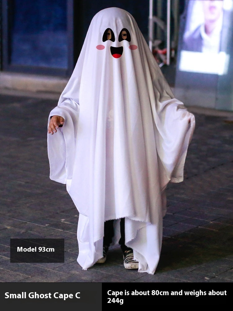 Halloween Ghost Cloak Costume – White & Fun Designs