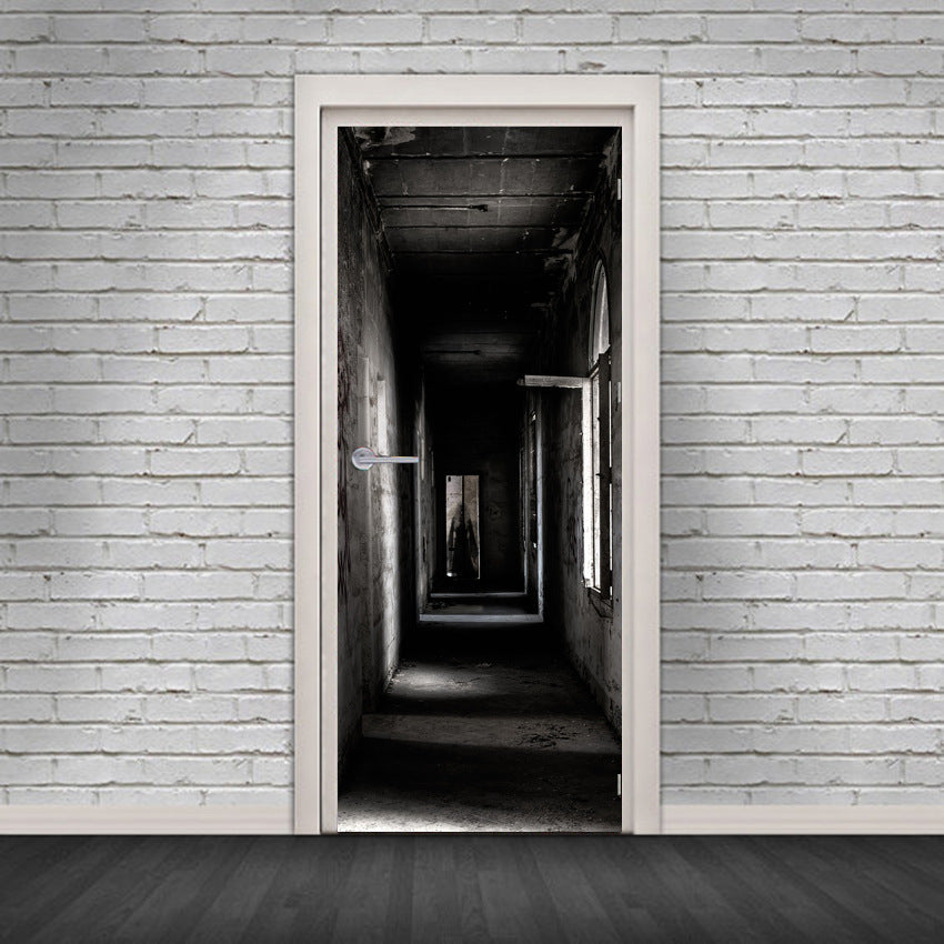 Spooky 3D Halloween Door Sticker – Waterproof & Large