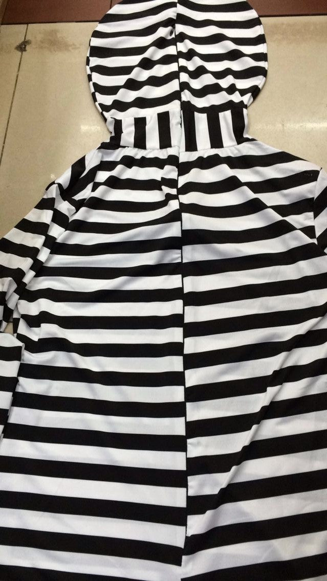 Halloween Black & White Prison Costume