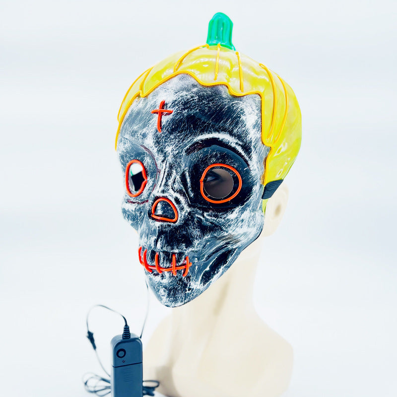 LED Glowing Pumpkin Skull Halloween Mask