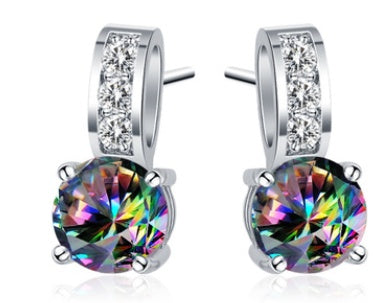 Rainbow Mystic Cubic Zirconia Silver Jewelry Set