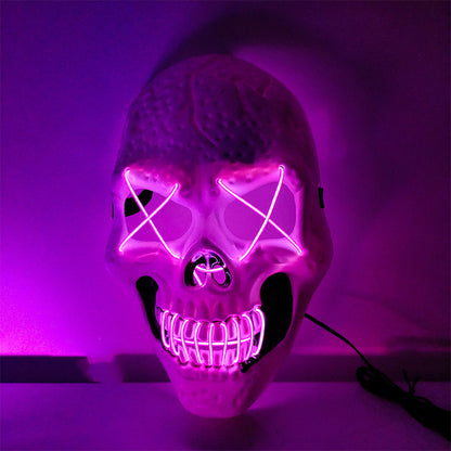 Halloween Glowing Skull Mask – Adjustable & Spooky