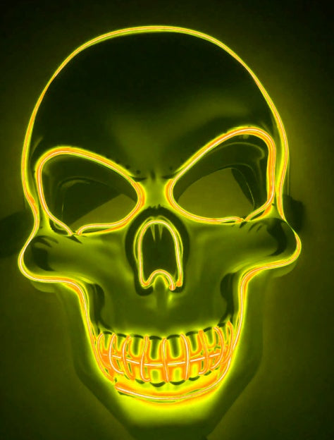 LED Glow Halloween Skeleton Mask – Scary Party Mask