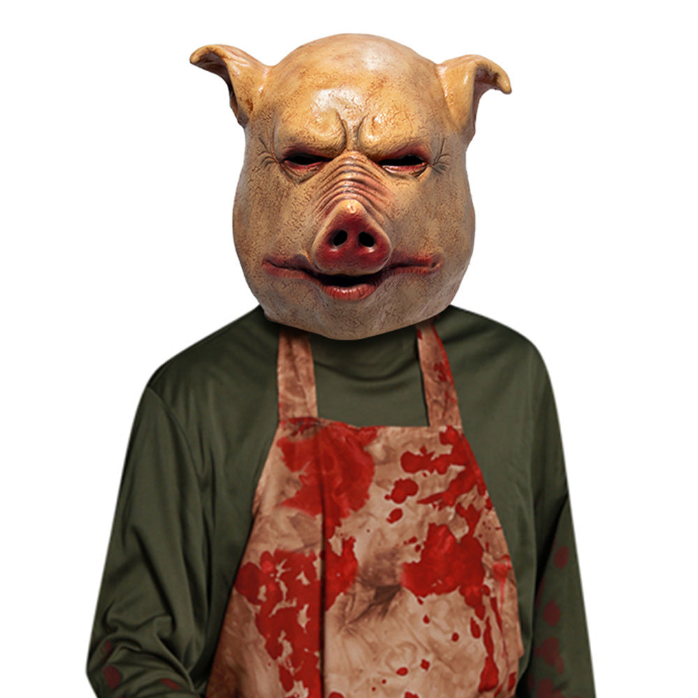 Scary Halloween Pig Head Mask – Latex Costume