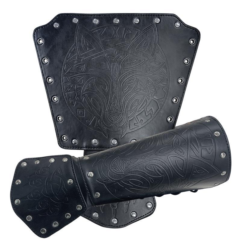 Nordic Viking Wolf Leather Wrist Guard – Retro Style