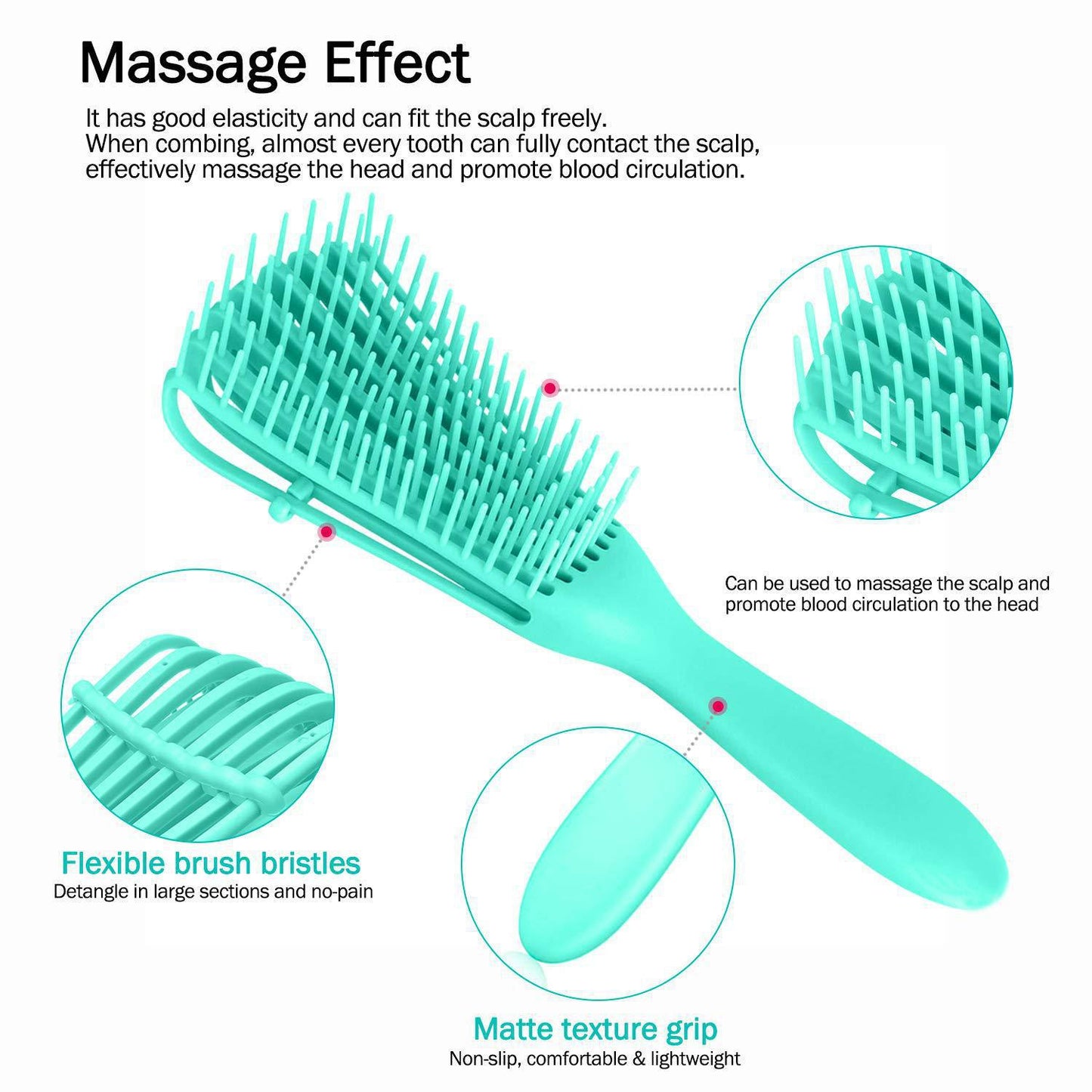 Hair Detangling Brush Wet & Dry Anti Frizz Scalp Massage Hairbrush