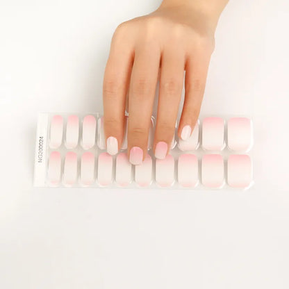 Gel Nail Wraps with UV Lamp Set French Tip Full Cover Nail Kit