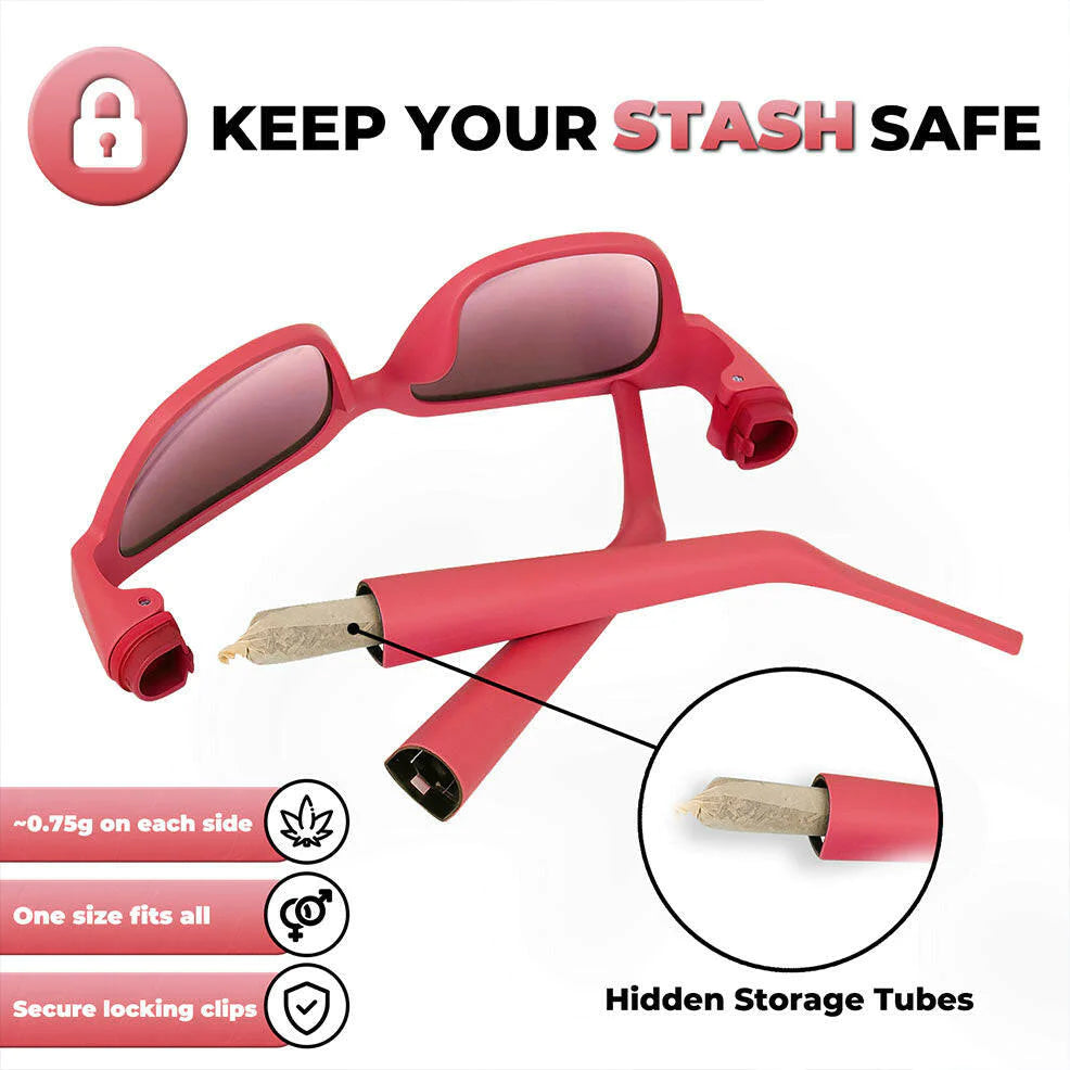 Hidden Storage Sunglasses Secret Compartment Shades Unisex UV Glasses