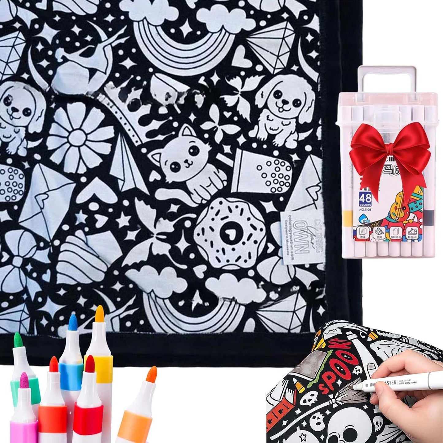DIY Coloring Blanket with Markers Creative Color Your Own Throw Blanket